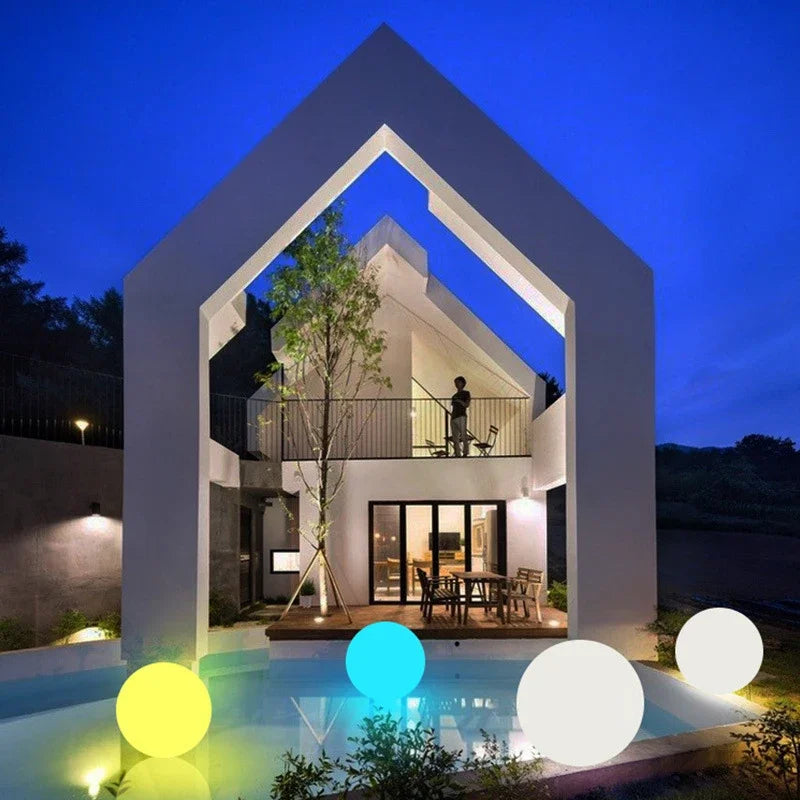 Modern RGB ball light led Rechargeable landscape outdoor lawn lights with romote control decor garden courtyard lamp