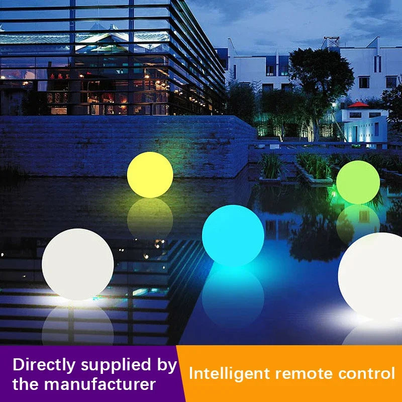 Modern RGB ball light led Rechargeable landscape outdoor lawn lights with romote control decor garden courtyard lamp