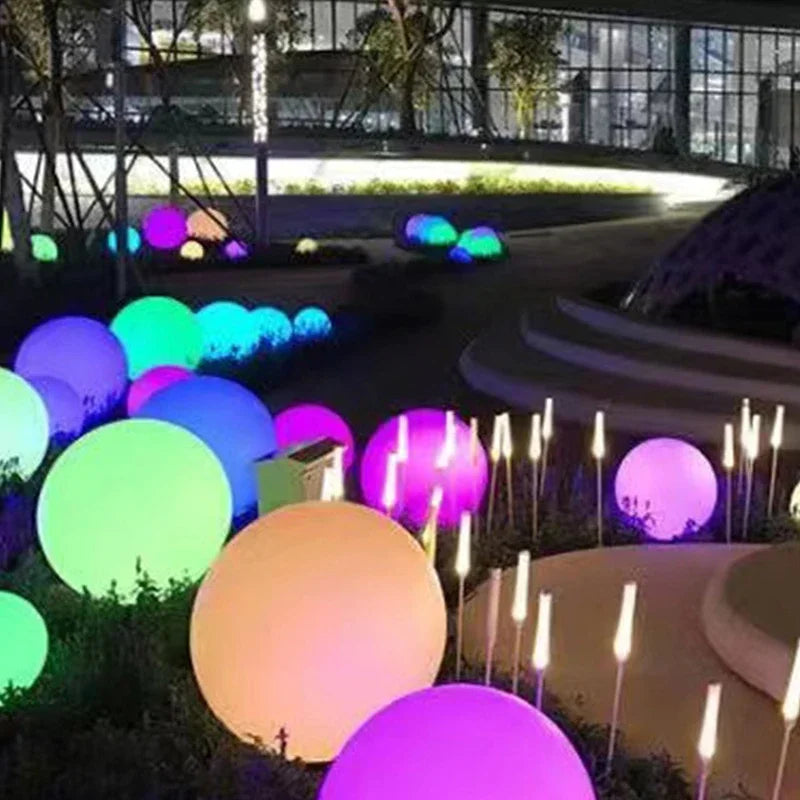 Modern RGB ball light led Rechargeable landscape outdoor lawn lights with romote control decor garden courtyard lamp